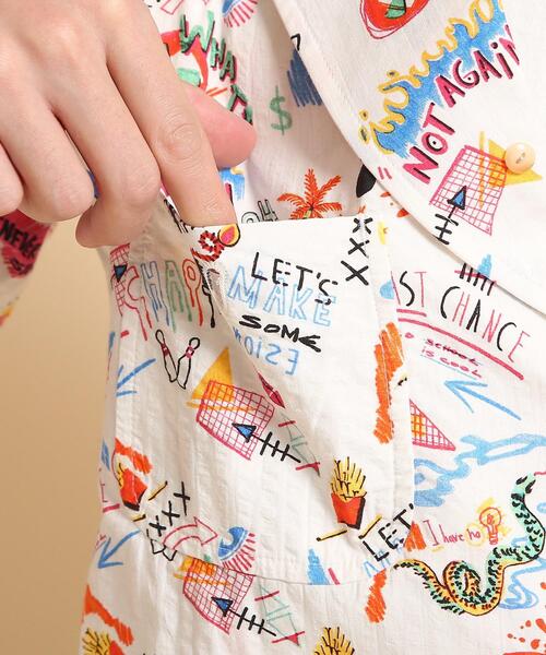 40ｃｔ＆525（フォーティーカラッツアンドゴーニーゴ）の「POPプリントサッカー ワークジャケット（テーラードジャケット・メンズ・ホワイト系1/ライトグリーン系/ネイビー系・01/04/02/03）」の11枚目の写真