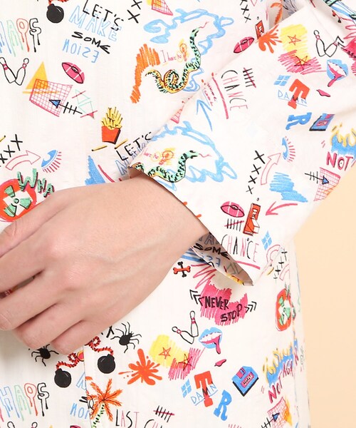 40ｃｔ＆525（フォーティーカラッツアンドゴーニーゴ）の「POPプリントサッカー ワークジャケット（テーラードジャケット・メンズ・ホワイト系1/ライトグリーン系/ネイビー系・01/04/02/03）」の12枚目の写真