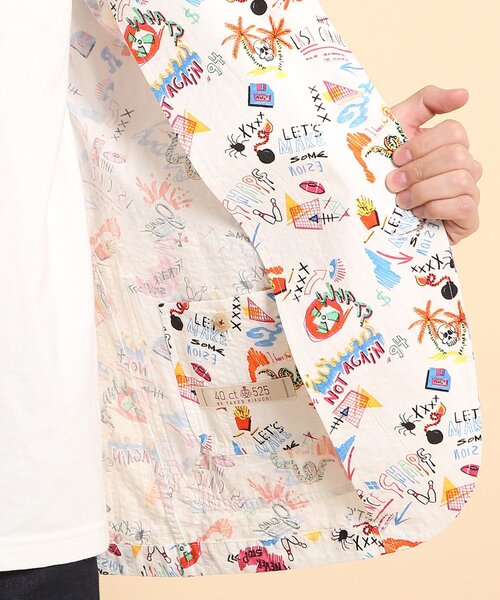 40ｃｔ＆525（フォーティーカラッツアンドゴーニーゴ）の「POPプリントサッカー ワークジャケット（テーラードジャケット・メンズ・ホワイト系1/ライトグリーン系/ネイビー系・01/04/02/03）」の14枚目の写真