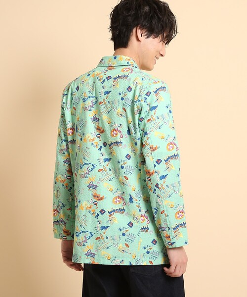 40ｃｔ＆525（フォーティーカラッツアンドゴーニーゴ）の「POPプリントサッカー ワークジャケット（テーラードジャケット・メンズ・ホワイト系1/ライトグリーン系/ネイビー系・01/04/02/03）」の18枚目の写真