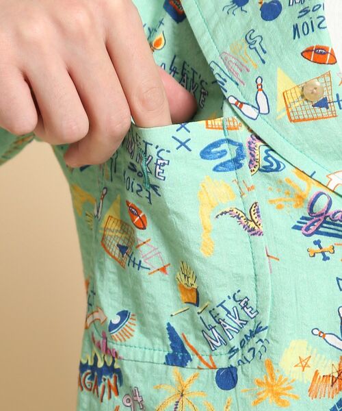 40ｃｔ＆525（フォーティーカラッツアンドゴーニーゴ）の「POPプリントサッカー ワークジャケット（テーラードジャケット・メンズ・ホワイト系1/ライトグリーン系/ネイビー系・01/04/02/03）」の22枚目の写真