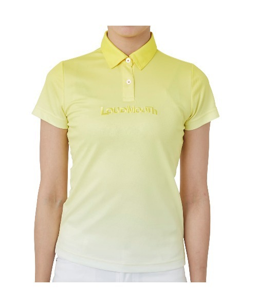 Loudmouth(ラウドマウス)の「LOUDMOUTH/ラウドマウス ゴルフウェア グラデーション 吸汗速乾 UVカット 接触冷感 ボタンダウン 半袖 ポロシャツ(ポロシャツ・レディース・ピンク/イエロー/ターコイズブルー/ネイビー・M/L/S)」の3枚目の写真