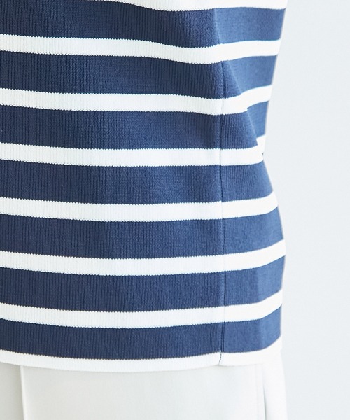 ROPE' PICNIC（ロペピクニック）の「Beauty knit/ハーフスリーブニットトップス/WEB限定カラーあり（ニット/セーター・レディース・ブラック/オフホワイト/ホワイト系その他5/ベージュ/グリーン/オレンジ/ブルー系その他/ボルドー/クリーム/ブラウン/サックスブルー・38）」の12枚目の写真