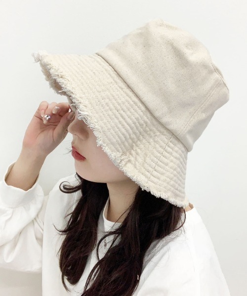 PairPair（ペアペア）の「フリンジバケハ(ユニセックス)（ハット・レディース・ブラック/パープル/グリーン/アイボリー・フリー）」の2枚目の写真