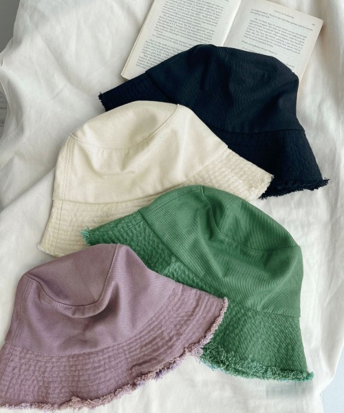 PairPair（ペアペア）の「フリンジバケハ(ユニセックス)（ハット・レディース・ブラック/パープル/グリーン/アイボリー・フリー）」の5枚目の写真