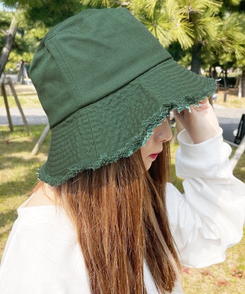 PairPair（ペアペア）の「フリンジバケハ(ユニセックス)（ハット・レディース・ブラック/パープル/グリーン/アイボリー・フリー）」の20枚目の写真