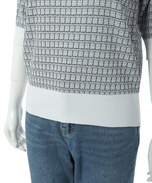 fifth（フィフス）の「ツイード編み半袖ニット（ニット/セーター・レディース・ブラック/ホワイト・M）」の17枚目の写真