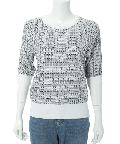 fifth（フィフス）の「ツイード編み半袖ニット（ニット/セーター・レディース・ブラック/ホワイト・M）」の19枚目の写真