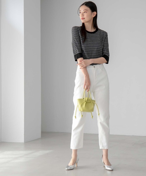 fifth（フィフス）の「ツイード編み半袖ニット（ニット/セーター・レディース・ブラック/ホワイト・M）」の12枚目の写真