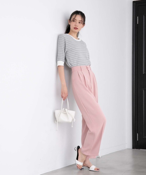 fifth（フィフス）の「ツイード編み半袖ニット（ニット/セーター・レディース・ブラック/ホワイト・M）」の7枚目の写真