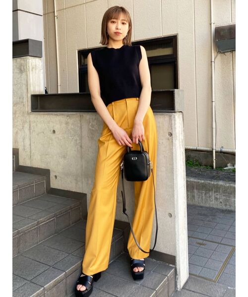 EMODA（エモダ）の「ワイドテーパードパンツ（その他パンツ・レディース・ブラック/オレンジ/グリーン・MEDIUM/SMALL）」の5枚目の写真