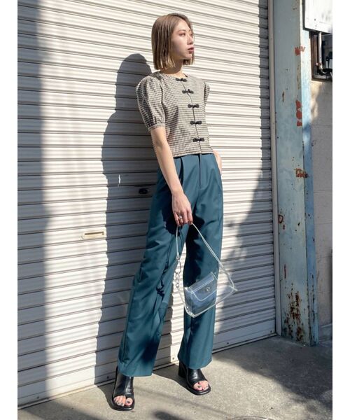 EMODA（エモダ）の「ワイドテーパードパンツ（その他パンツ・レディース・ブラック/オレンジ/グリーン・MEDIUM/SMALL）」の6枚目の写真