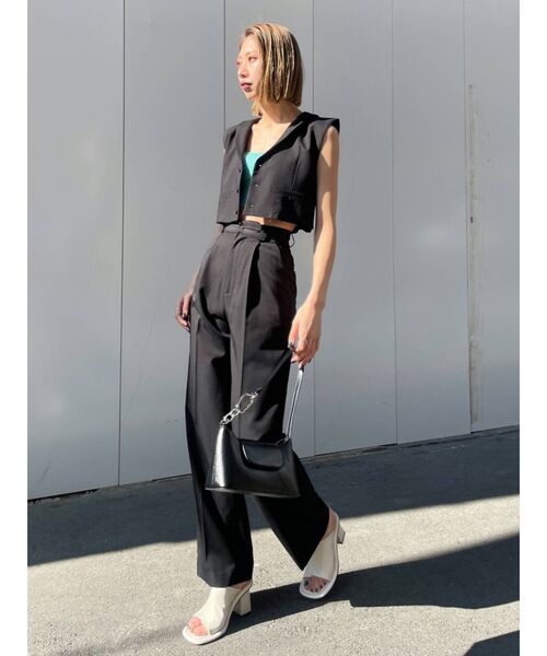 EMODA（エモダ）の「ワイドテーパードパンツ（その他パンツ・レディース・ブラック/オレンジ/グリーン・MEDIUM/SMALL）」の14枚目の写真