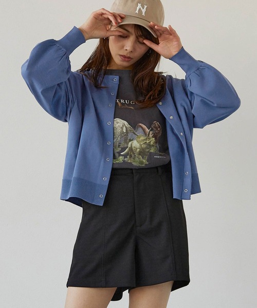 179/WG（イチナナキュウダブルジー）の「スナップカーディガン（カーディガン/ボレロ・レディース・ピンク/ブルー/イエロー/グリーン・FREE）」の3枚目の写真