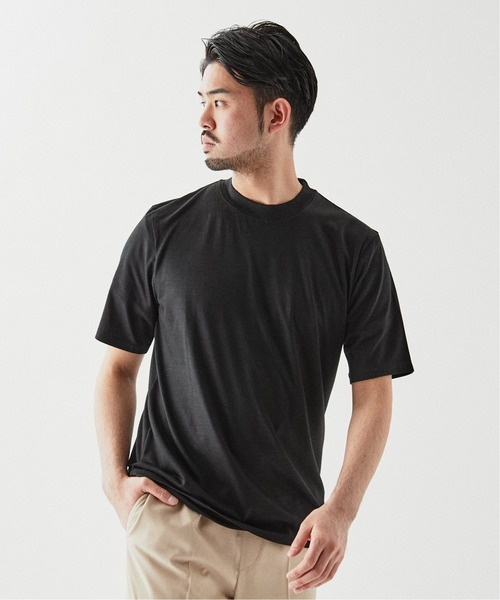 EDIFICE(エディフィス)の「【REDA / レダ】モックネック ウールTシャツ(Tシャツ/カットソー・メンズ・ブラック/ネイビー/グレー/カーキ/イエロー/ホワイト/チャコールグレー・MEDIUM/LARGE)」の10枚目の写真