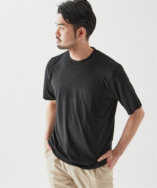 EDIFICE(エディフィス)の「【REDA / レダ】モックネック ウールTシャツ(Tシャツ/カットソー・メンズ・ブラック/ネイビー/グレー/カーキ/イエロー/ホワイト/チャコールグレー・MEDIUM/LARGE)」の12枚目の写真
