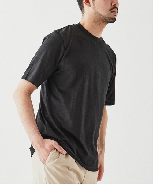 EDIFICE(エディフィス)の「【REDA / レダ】モックネック ウールTシャツ(Tシャツ/カットソー・メンズ・ブラック/ネイビー/グレー/カーキ/イエロー/ホワイト/チャコールグレー・MEDIUM/LARGE)」の13枚目の写真