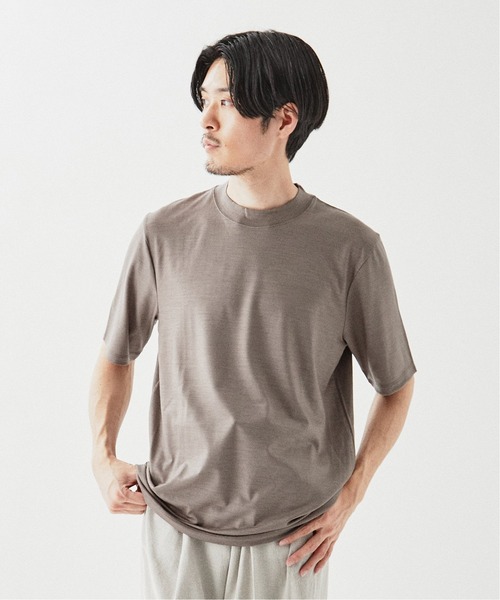 EDIFICE(エディフィス)の「【REDA / レダ】モックネック ウールTシャツ(Tシャツ/カットソー・メンズ・ブラック/ネイビー/グレー/カーキ/イエロー/ホワイト/チャコールグレー・MEDIUM/LARGE)」の16枚目の写真