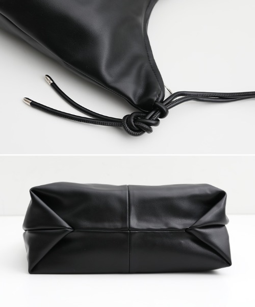 select MOCA（セレクトモカ）の「フェイクレザーノットハンドルミドルバッグ（ハンドバッグ・レディース・ブラック/ベージュ・FREE）」の15枚目の写真