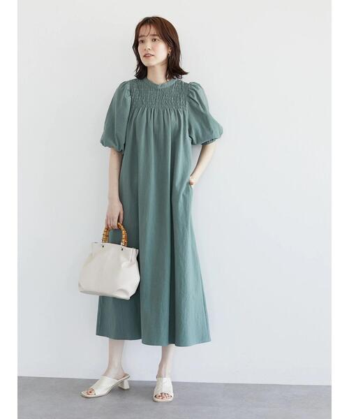 Sugar spoon(シュガースプーン)の「・SUGAR SPOON シャーリングワンピ(ワンピース・レディース・ベージュ/カーキ・FREE)」の7枚目の写真