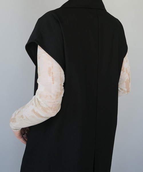 c.u.l（シーユーエル）の「【c.u.l:w】リネンライク テーラードベスト culwd22ss001（ベスト・レディース・ブラック/ベージュ/アイボリー・FREE）」の12枚目の写真