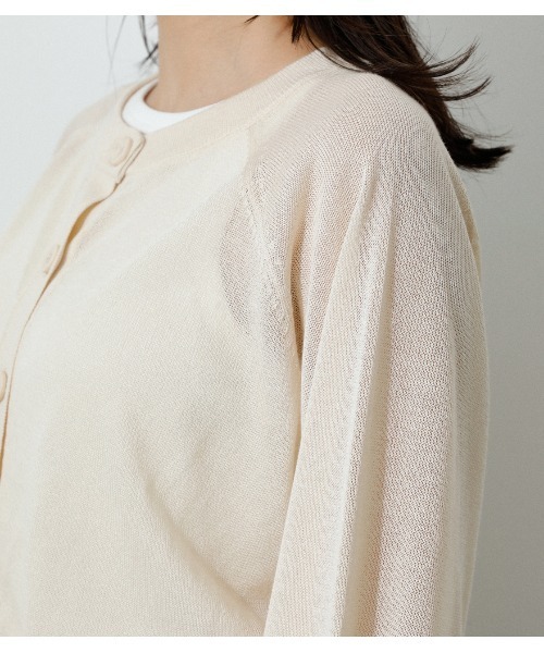 AZUL by moussy（アズールバイマウジー）の「SHEER KNIT CARDIGAN/シアーニットカーディガン（カーディガン/ボレロ・レディース・ブラック/ライム/ブルー/アイボリー/オレンジ・FREE）」の15枚目の写真