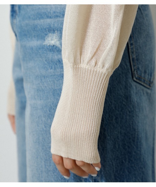 AZUL by moussy（アズールバイマウジー）の「SHEER KNIT CARDIGAN/シアーニットカーディガン（カーディガン/ボレロ・レディース・ブラック/ライム/ブルー/アイボリー/オレンジ・FREE）」の16枚目の写真