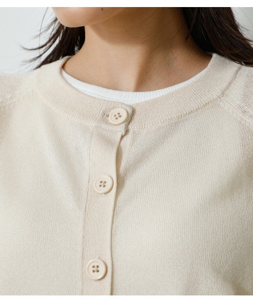 AZUL by moussy（アズールバイマウジー）の「SHEER KNIT CARDIGAN/シアーニットカーディガン（カーディガン/ボレロ・レディース・ブラック/ライム/ブルー/アイボリー/オレンジ・FREE）」の14枚目の写真