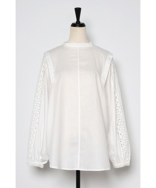 Bonjour Sagan（ボンジュールサガン）の「ショルダータックレースブラウス（シャツ/ブラウス・レディース・オフホワイト/ブラック・FREE）」の21枚目の写真