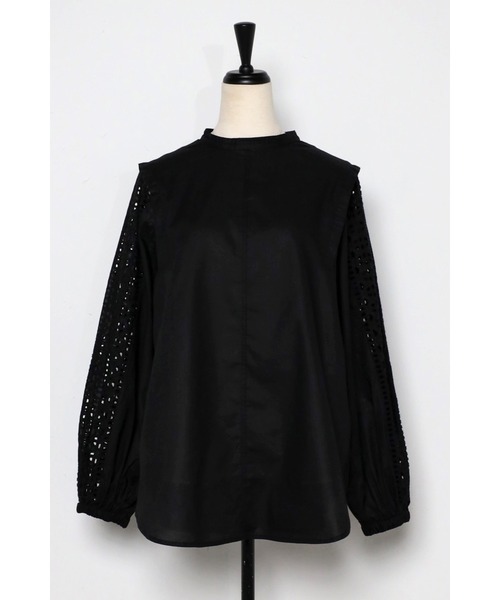 Bonjour Sagan（ボンジュールサガン）の「ショルダータックレースブラウス（シャツ/ブラウス・レディース・オフホワイト/ブラック・FREE）」の22枚目の写真