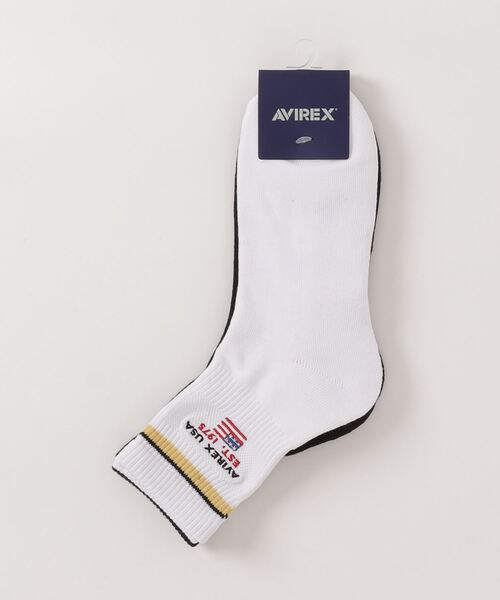 AVIREX(アヴィレックス)の「【直営店限定】ライン クルー ソックス / LINE CREW SOCKS / アヴィレックス / AVIREX(ソックス/靴下・メンズ・オフホワイト/グレー・FREE)」の2枚目の写真