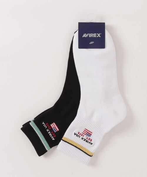 AVIREX(アヴィレックス)の「【直営店限定】ライン クルー ソックス / LINE CREW SOCKS / アヴィレックス / AVIREX(ソックス/靴下・メンズ・オフホワイト/グレー・FREE)」の3枚目の写真