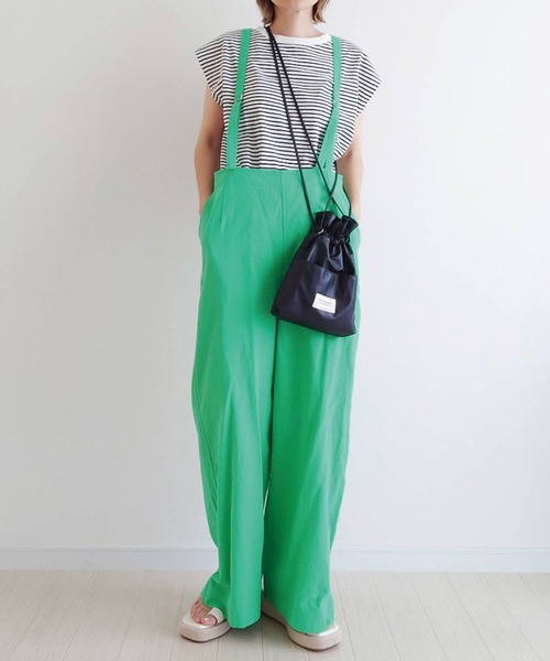 CORNERS（コーナーズ）の「CORNERS by yui　アソートサスペンダー付きストレートパンツ（サロペット/オーバーオール・レディース・ブラック/アイボリー/グリーン/ブルー/ブラック系その他/カーキ/ベージュ/ベージュ系その他・M/L）」の8枚目の写真