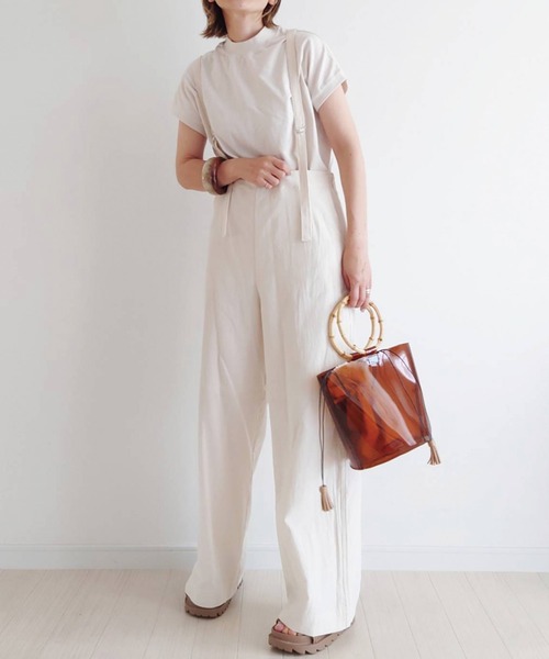 CORNERS（コーナーズ）の「CORNERS by yui　アソートサスペンダー付きストレートパンツ（サロペット/オーバーオール・レディース・ブラック/アイボリー/グリーン/ブルー/ブラック系その他/カーキ/ベージュ/ベージュ系その他・M/L）」の12枚目の写真