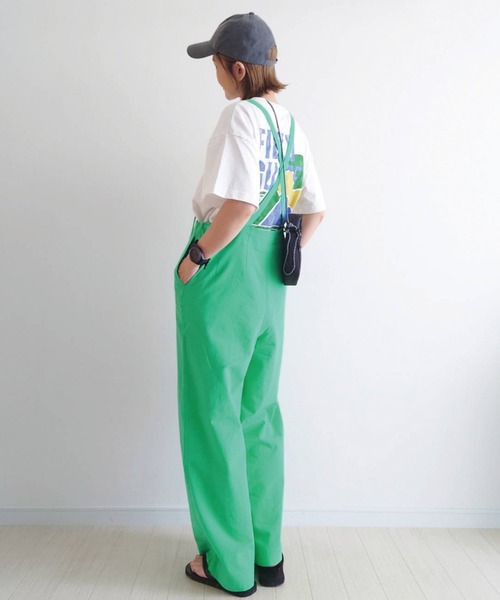 CORNERS（コーナーズ）の「CORNERS by yui　アソートサスペンダー付きストレートパンツ（サロペット/オーバーオール・レディース・ブラック/アイボリー/グリーン/ブルー/ブラック系その他/カーキ/ベージュ/ベージュ系その他・M/L）」の15枚目の写真