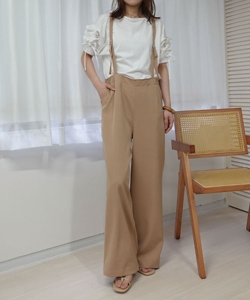 CORNERS（コーナーズ）の「アソートサスペンダー付きストレートパンツ（サロペット/オーバーオール・レディース・ブラック/アイボリー/グリーン/ブルー/ブラック系その他/カーキ/ベージュ/ベージュ系その他・M/L）」の22枚目の写真