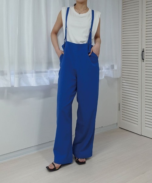 CORNERS（コーナーズ）の「アソートサスペンダー付きストレートパンツ（サロペット/オーバーオール・レディース・ブラック/アイボリー/グリーン/ブルー/ブラック系その他/カーキ/ベージュ/ベージュ系その他・M/L）」の18枚目の写真