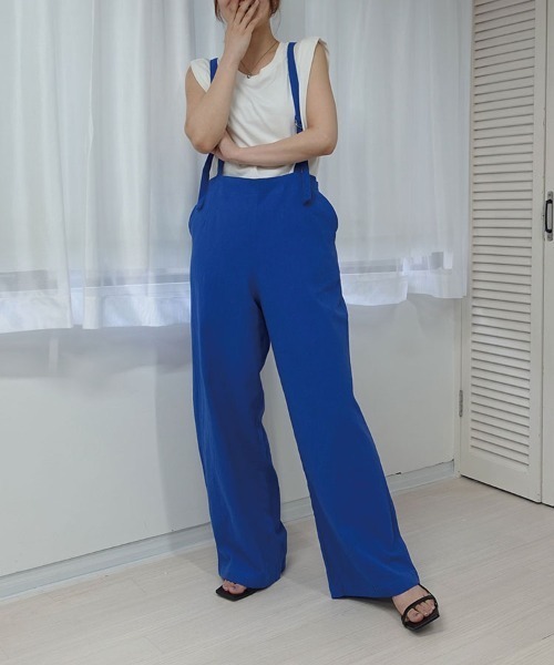 CORNERS（コーナーズ）の「アソートサスペンダー付きストレートパンツ（サロペット/オーバーオール・レディース・ブラック/アイボリー/グリーン/ブルー/ブラック系その他/カーキ/ベージュ/ベージュ系その他・M/L）」の17枚目の写真