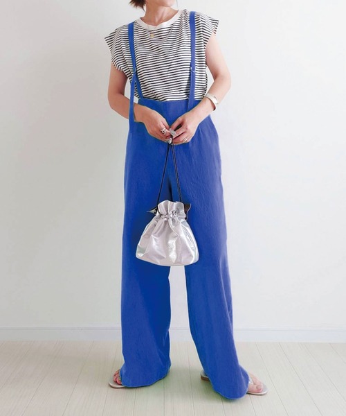 CORNERS（コーナーズ）の「CORNERS by yui　アソートサスペンダー付きストレートパンツ（サロペット/オーバーオール・レディース・ブラック/アイボリー/グリーン/ブルー/ブラック系その他/カーキ/ベージュ/ベージュ系その他・M/L）」の22枚目の写真