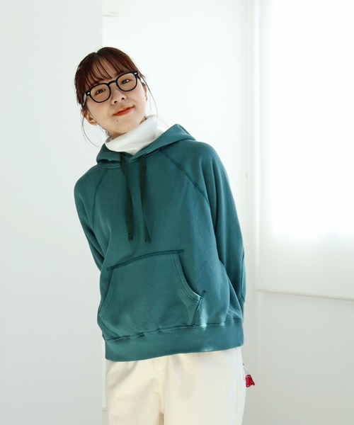 PAR ICI（パーリッシィ）の「リサイクルコットン裏毛フーディー（パーカー・レディース・グリーン/パープル/マスタード・FREE）」の8枚目の写真