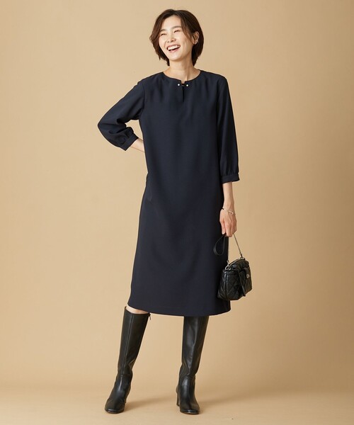 J.PRESS Ladies(J.プレス レディス)の「【洗える】 RELAXION ツイル ワンピース(ワンピース・レディース・グレー系/ネイビー系・XS)」の4枚目の写真