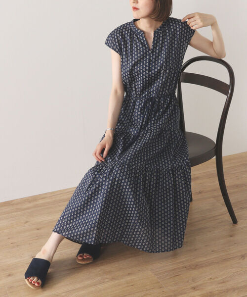 BEAMS HEART（ビームスハート）の「BEAMS HEART / スキッパー ティアード ワンピース（ワンピース・レディース・ネイビー/グリーン/その他/その他1・FREE）」の4枚目の写真