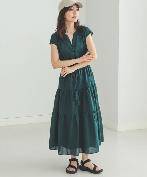 BEAMS HEART（ビームスハート）の「BEAMS HEART / スキッパー ティアード ワンピース（ワンピース・レディース・ネイビー/グリーン/その他/その他1・FREE）」の5枚目の写真