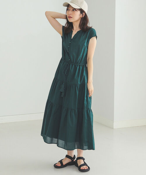 BEAMS HEART（ビームスハート）の「BEAMS HEART / スキッパー ティアード ワンピース（ワンピース・レディース・ネイビー/グリーン/その他/その他1・FREE）」の6枚目の写真