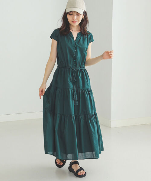 BEAMS HEART（ビームスハート）の「BEAMS HEART / スキッパー ティアード ワンピース（ワンピース・レディース・ネイビー/グリーン/その他/その他1・FREE）」の7枚目の写真
