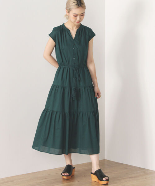 BEAMS HEART（ビームスハート）の「BEAMS HEART / スキッパー ティアード ワンピース（ワンピース・レディース・ネイビー/グリーン/その他/その他1・FREE）」の8枚目の写真