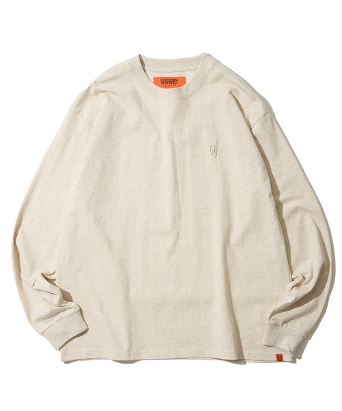 UNIVERSAL OVERALL（ユニバーサルオーバーオール）の「【UNIVERSAL OVERALL】ワンポイント刺繍ロングスリーブTシャツ / EMBROIDERY LONG SLEEVE（Tシャツ/カットソー・メンズ・ホワイト/ブラック/ネイビー/グリーン/ベージュ/チャコールグレー/オートミール・X-LARGE/MEDIUM/LARGE/SMALL）」の8枚目の写真