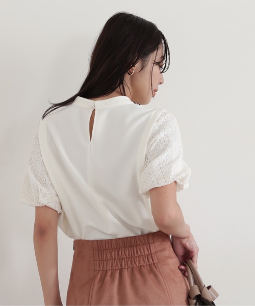 NATURAL BEAUTY BASIC（ナチュラルビューティーベーシック）の「キカレースドッキングブラウス（シャツ/ブラウス・レディース・ブラック/レッド/オフホワイト・SMALL/MEDIUM）」の19枚目の写真