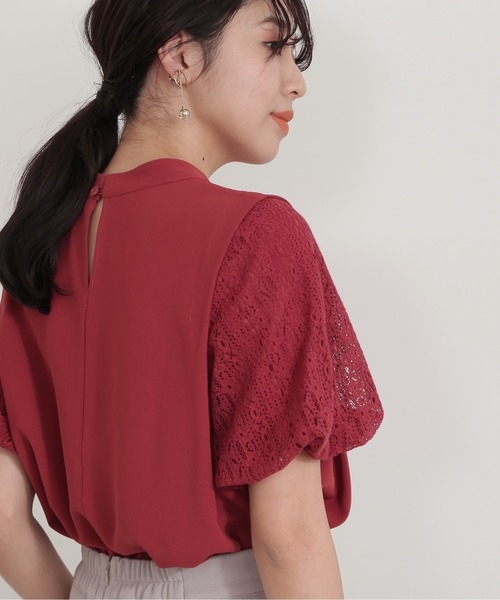 NATURAL BEAUTY BASIC（ナチュラルビューティーベーシック）の「キカレースドッキングブラウス（シャツ/ブラウス・レディース・ブラック/レッド/オフホワイト・SMALL/MEDIUM）」の21枚目の写真