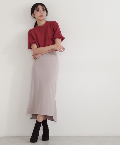 NATURAL BEAUTY BASIC（ナチュラルビューティーベーシック）の「キカレースドッキングブラウス（シャツ/ブラウス・レディース・ブラック/レッド/オフホワイト・SMALL/MEDIUM）」の6枚目の写真